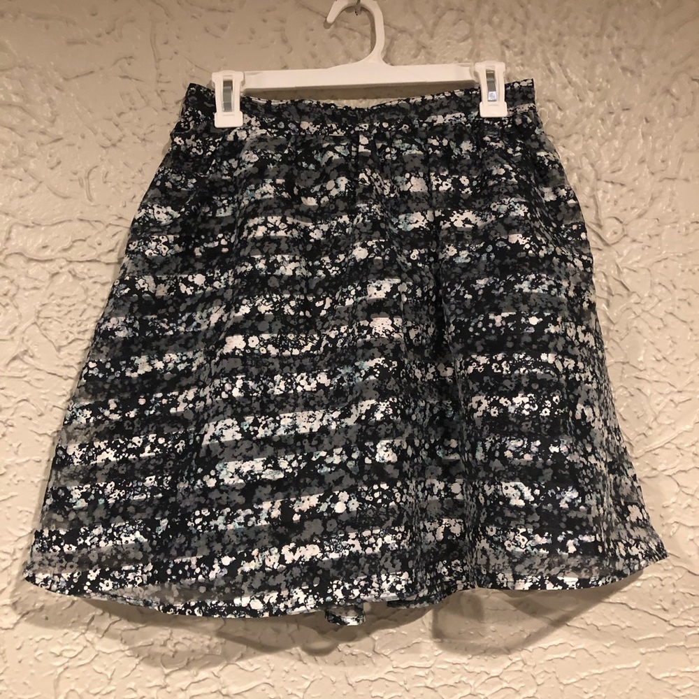 Black striped/floral skirt